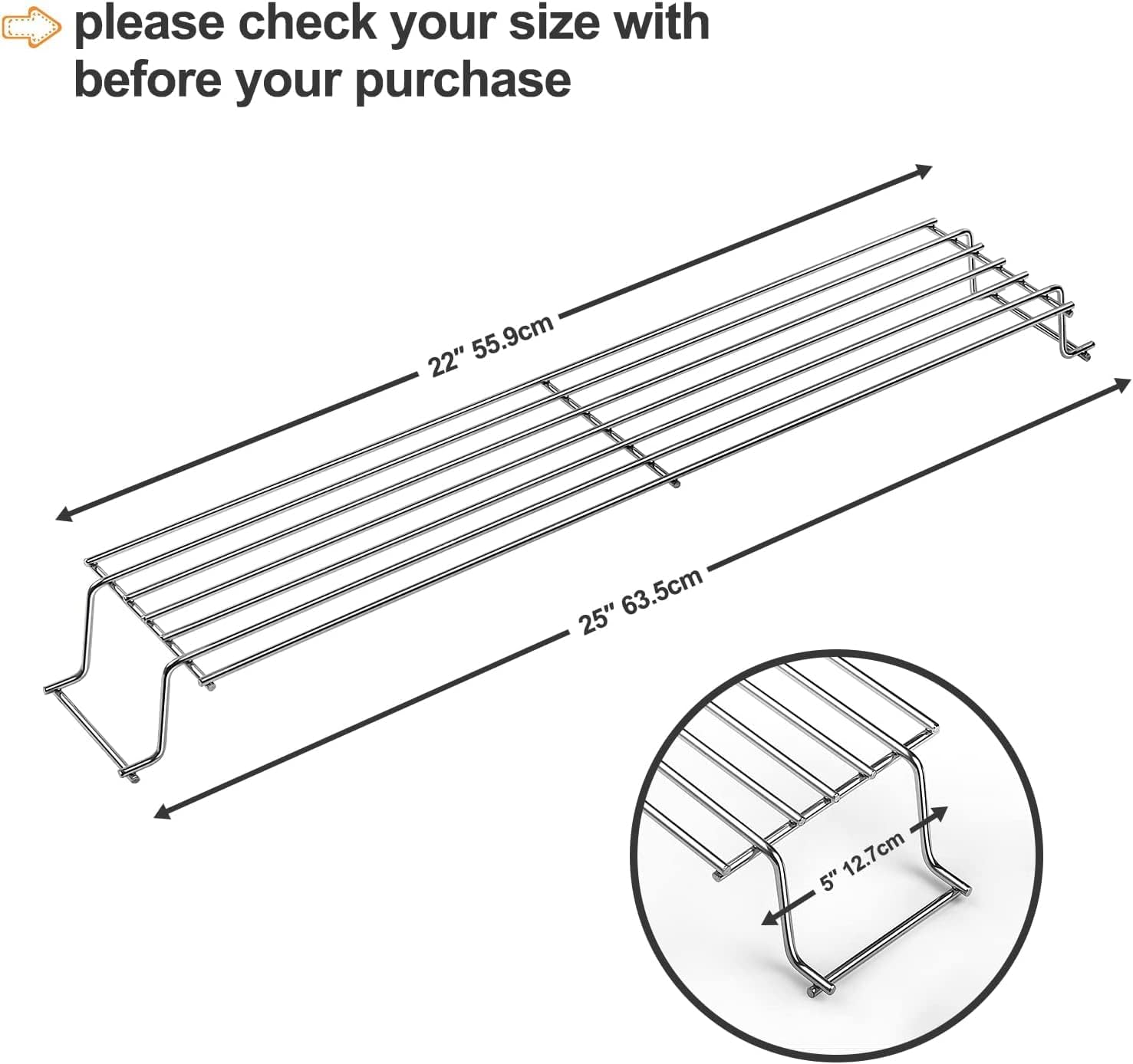 7641 grill warming rack for weber spirit e310, s310,e320, e330, s310, s320, s330, sp-320 genesis, gas grill rack for genesis silver gold b c 91289 kr435 stainless steel 7/8 inch 7641, 7513, 91289.