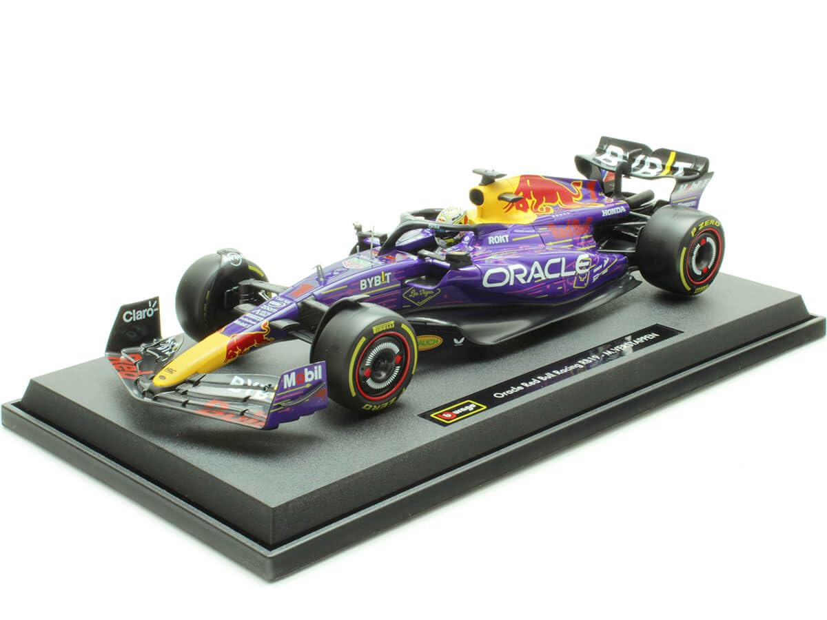 1:18 Scale Red Bull Racing RB19 Die-Cast Model Car, 2023 Las Vegas GP Max Verstappen, Oracle Honda, Purple and Yellow, Collectible Toy Vehicle, Ages 14+