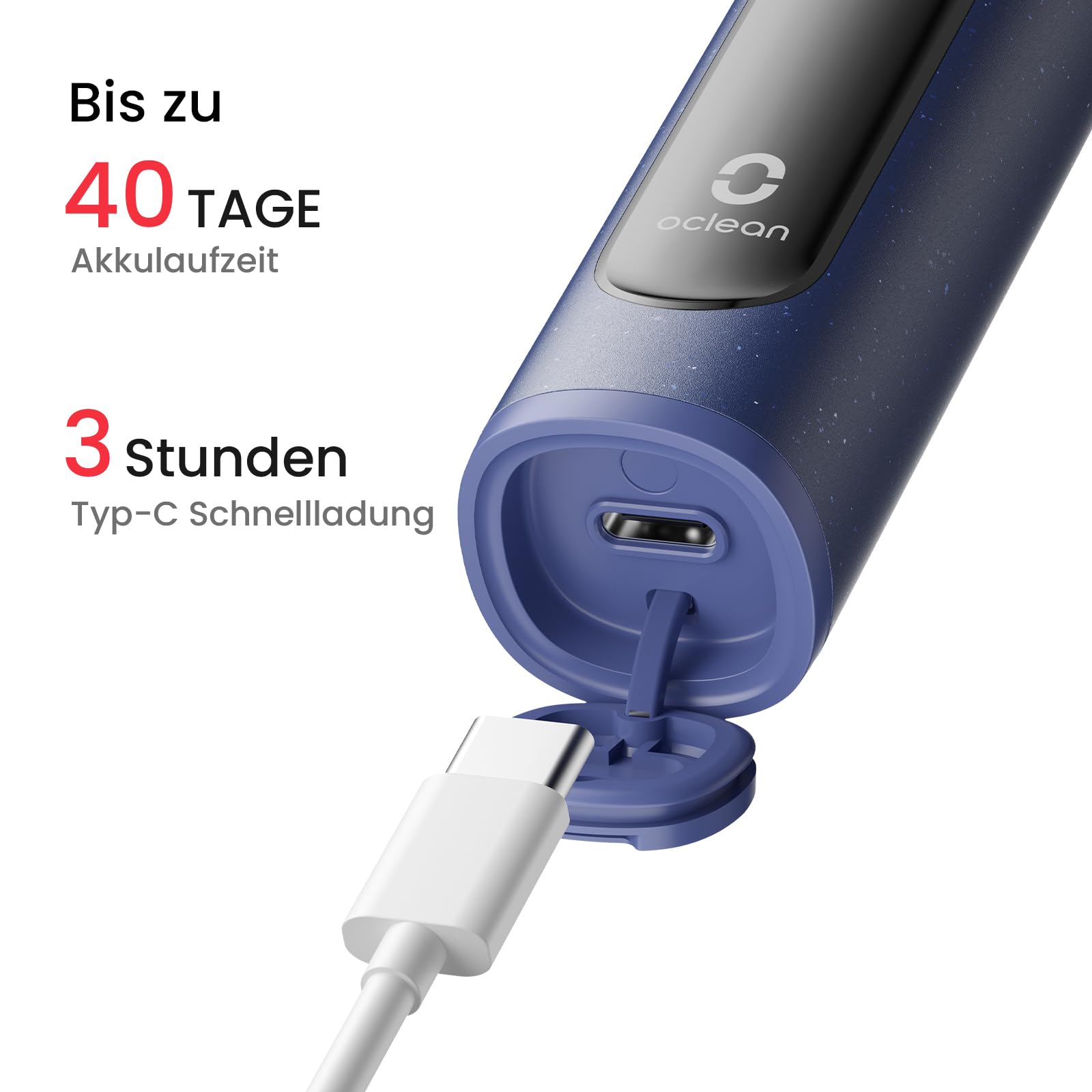 Oclean X Lite Schallzahnbürste Blau Gift Set, elektrische Zahnbürste mit 3 Bürstenköpfe, Electric Toothbrush mit IPX7 Wasserdicht, 5 Putzprogrammen, Timer, Reiseetui