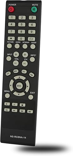 Mando a Distancia de Repuesto Compatible con Insignia TV NS-24E40SNA14 NS-32D20SNA14 24" LED Televisión