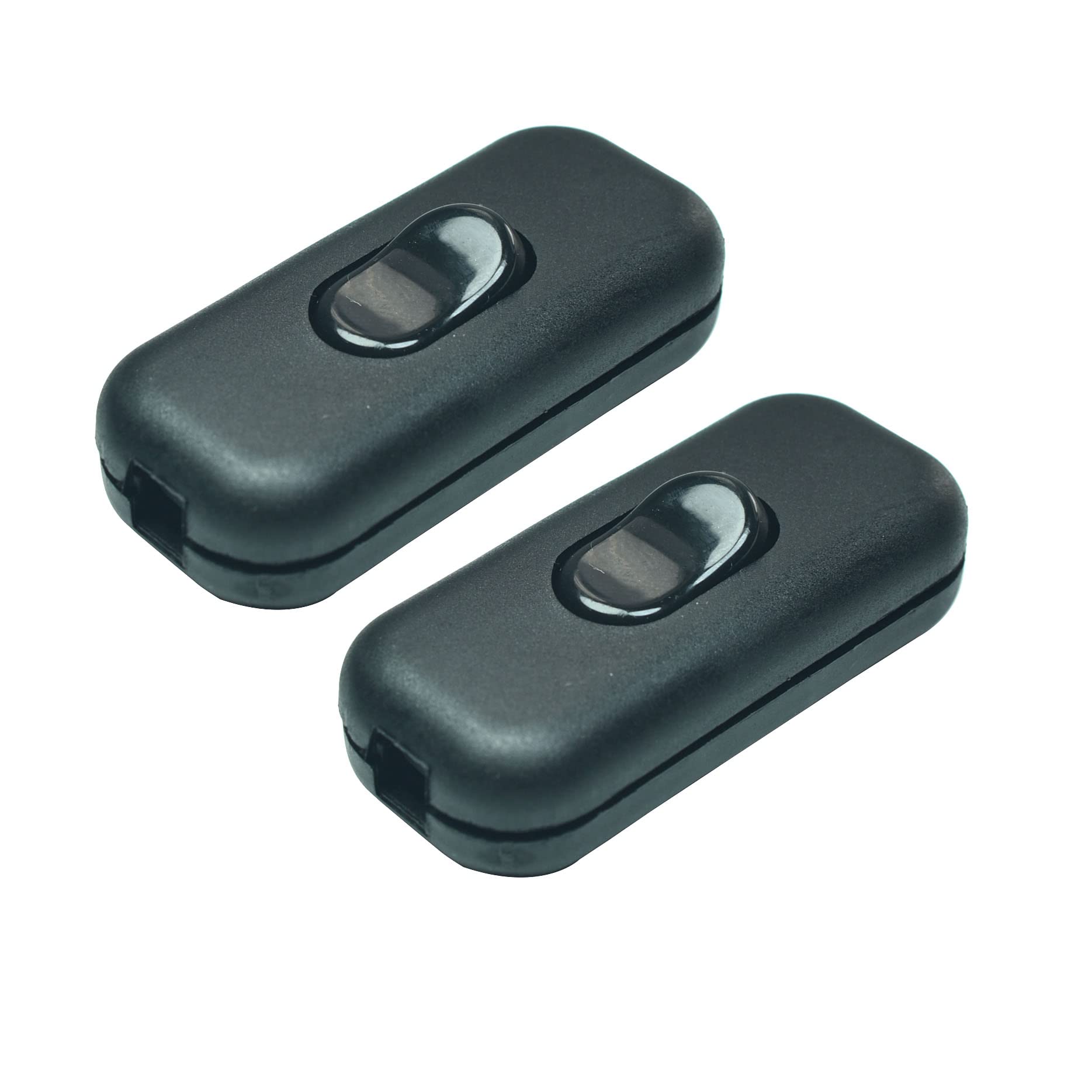 Inline Cord Switch AC 250V 6A On-Off DPST Control Rocker Switch for Bedroom Table Lamp Desk Light, Black (2 Pack)
