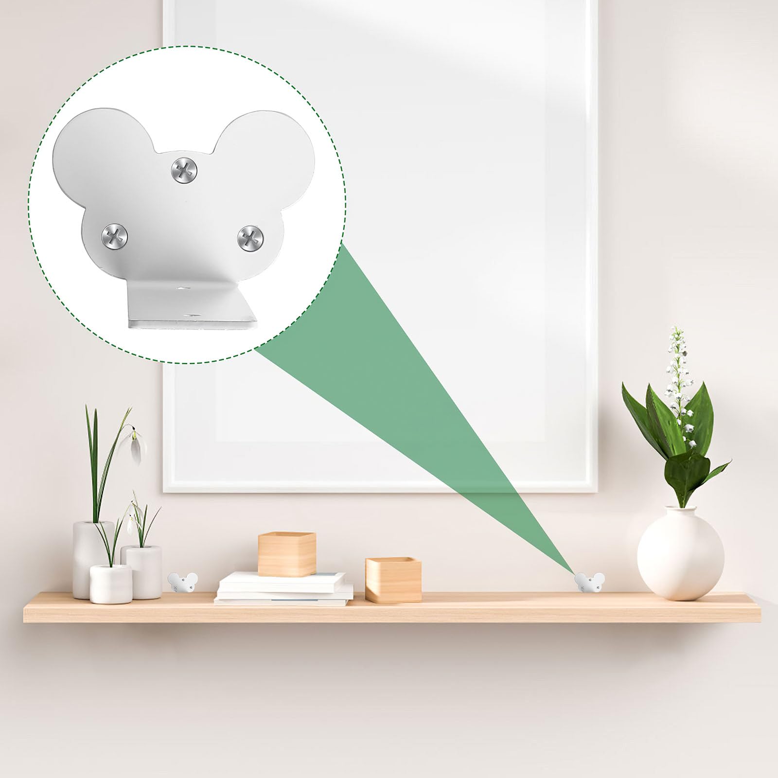 Staffe Per Mensole Pesanti 12.5 Cm - Set Di 4 In Acciaio, Bianco, Con Viti E Tasselli, Per Librerie E Ripiani