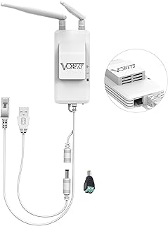 VONETS 5GHz Industrial Mini WiFi Router Bridge Repeater, WiFi to Ethernet Adapter, Wireless Bridge Converts RJ45 Connection to Wireless, 2 External Antennas, DC/USB, VAP11S-5G with Smart Cooling Fan