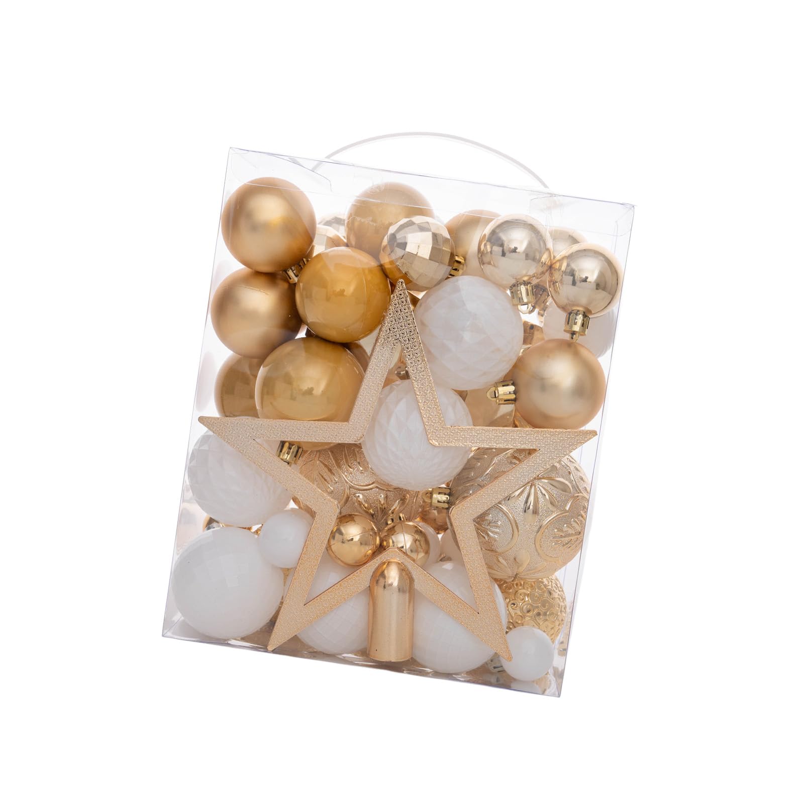 KAQNTUD User-friendly Efficient Christmas Decoration Assortment with Shatterproof Tree Toppers Star for Home Decoration Shatterproof Christmas Bauble Interior Decoration