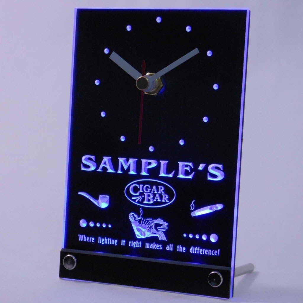 ADVPRO tncqz-tm Personalized Custom Cigar Pipe Bar Lounge Neon Led Table Clock