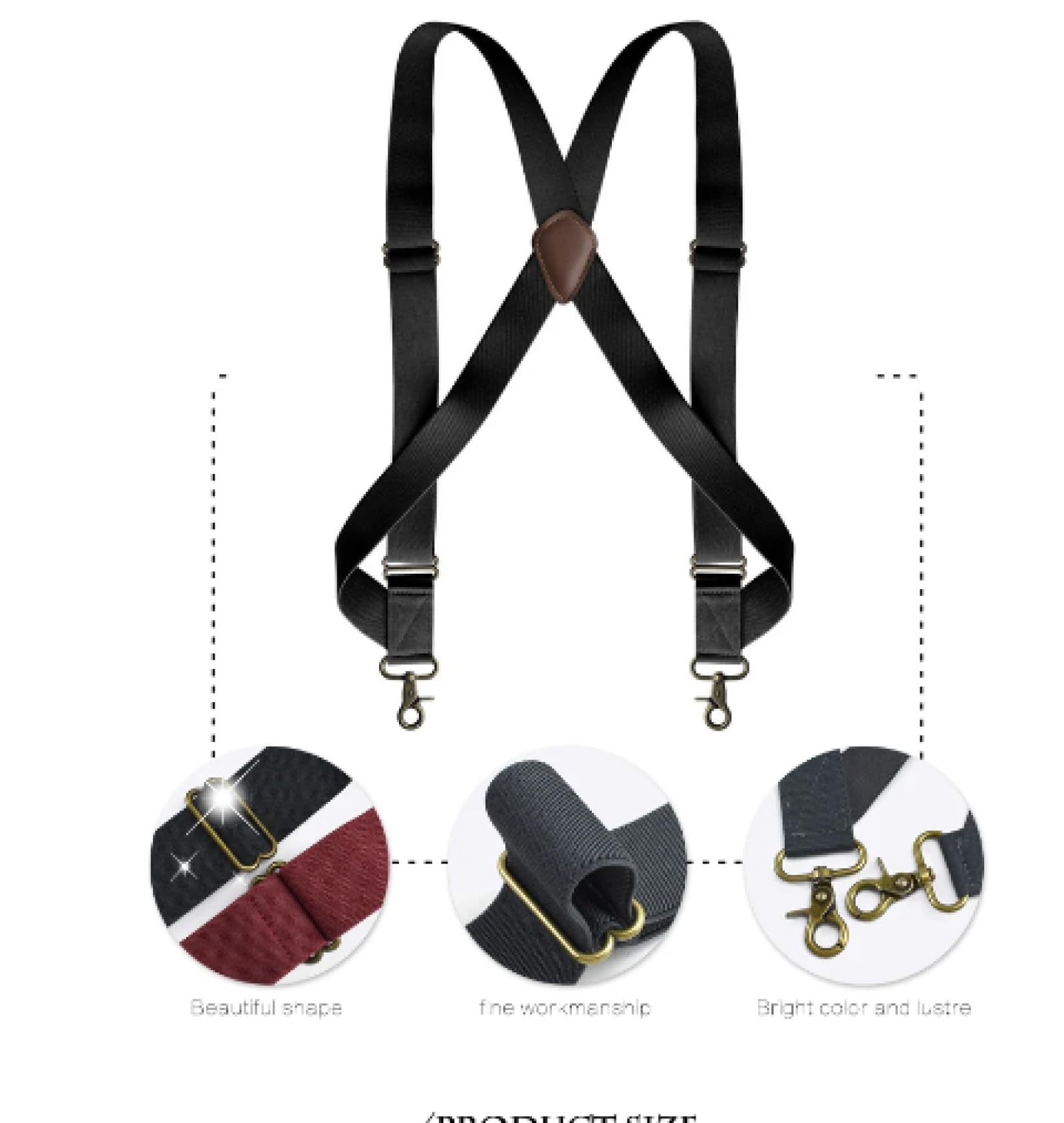 Bretelles Suspender Bretelles pour Hommes en Forme De X 2 Clips Sangles Réglables Stretch Larges Bretelles De Travail