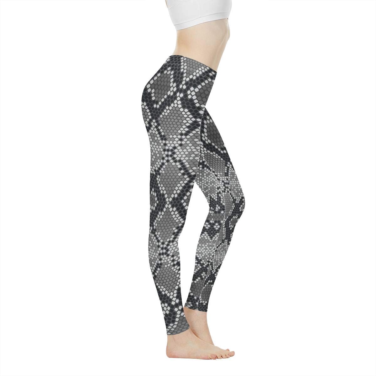 Biyejit Women's Snake Skin Print Legging Yoga Pants For Running Exercise Workout Leggings