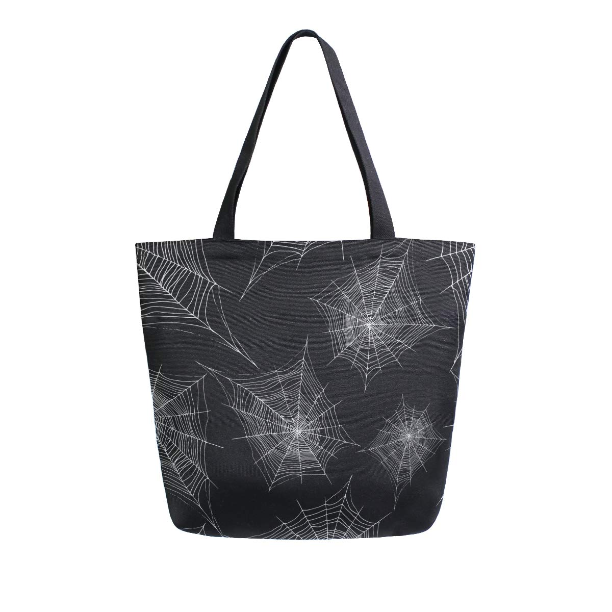 ZZXXB Spider Web Reusable Grocery Shopping Bag Heavy Duty Canvas Tote Bag Large Collapsible Washable Handbag Shoulder for Women