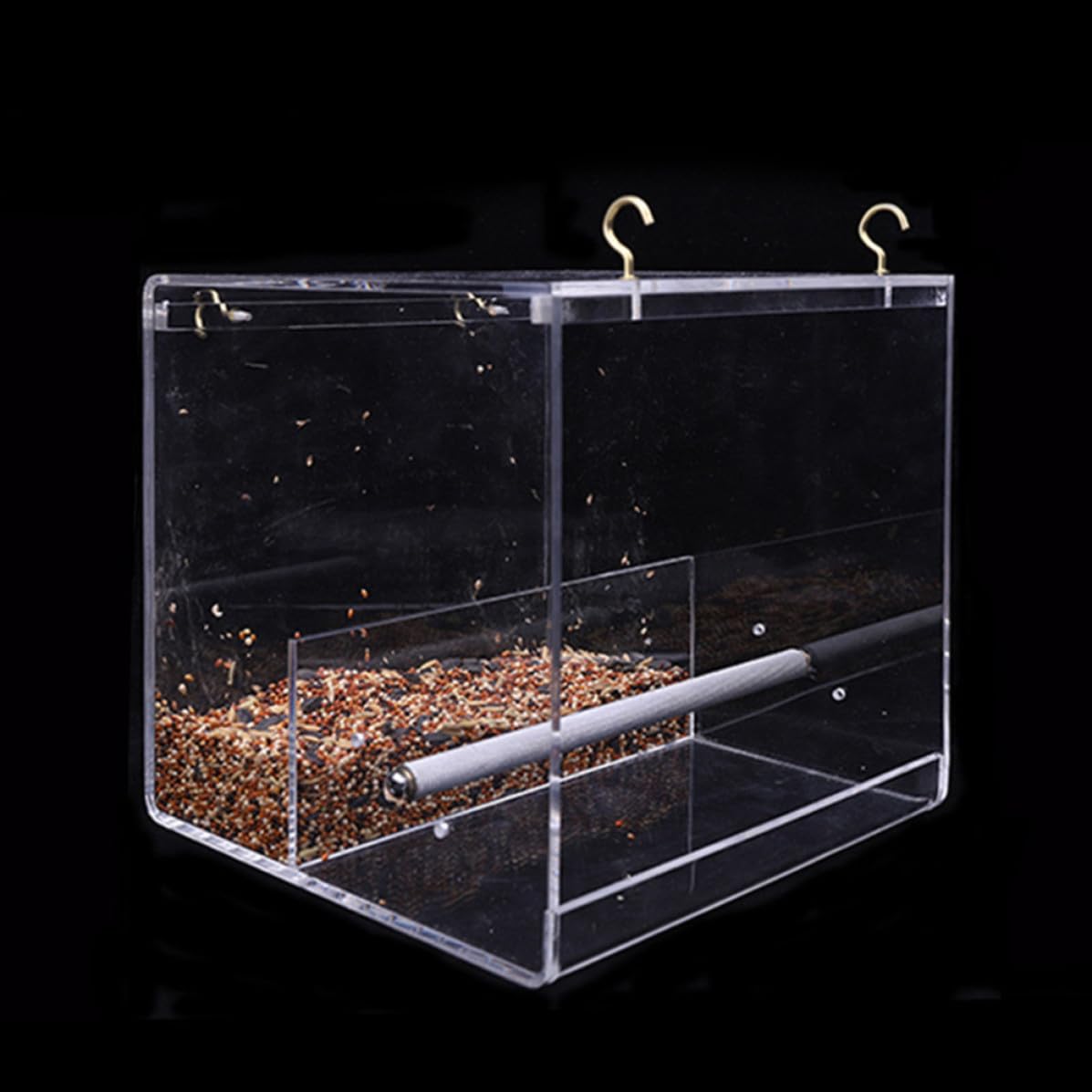 Happyyami Mangeoire à Oiseaux Facile à Remplir et Nettoyer Plateau Extra Profond et Séparateur pour Observer Oiseaux en Acrylique Transparent de Fenêtre chez