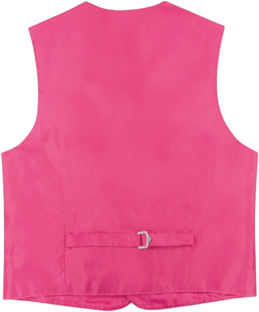 BOY'S Dress Vest & BOW Tie Solid HOT PINK FUCHSIA Color BowTie Set