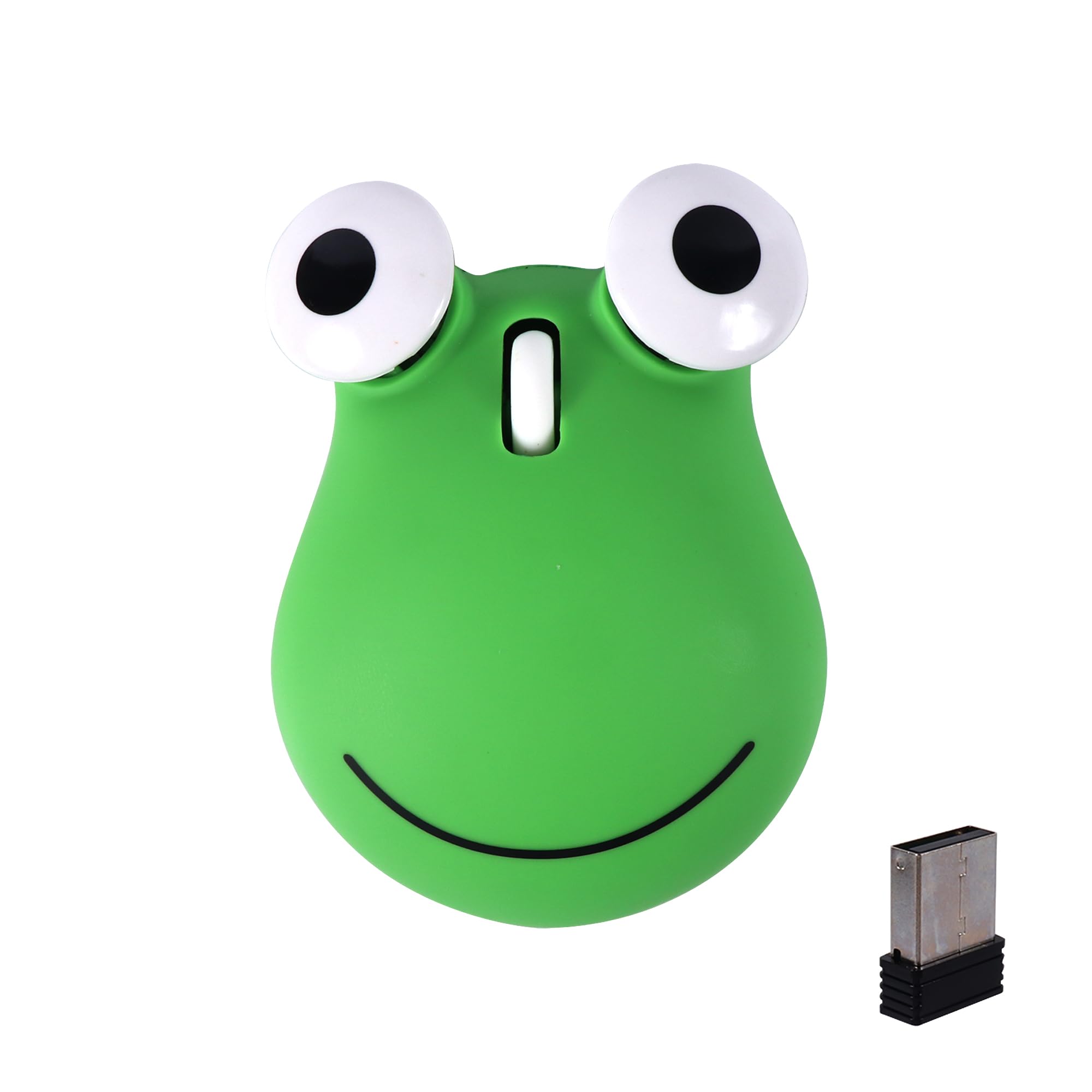 2.4G Wireless Mouse Cute Frog Computer Mouse Bluetooth Mouse USB Optical 1600DPI Mouse Portable Travel Dual-Mode Cordless Mice with Receiver for Laptop, PC, Notebook-Green-image-45