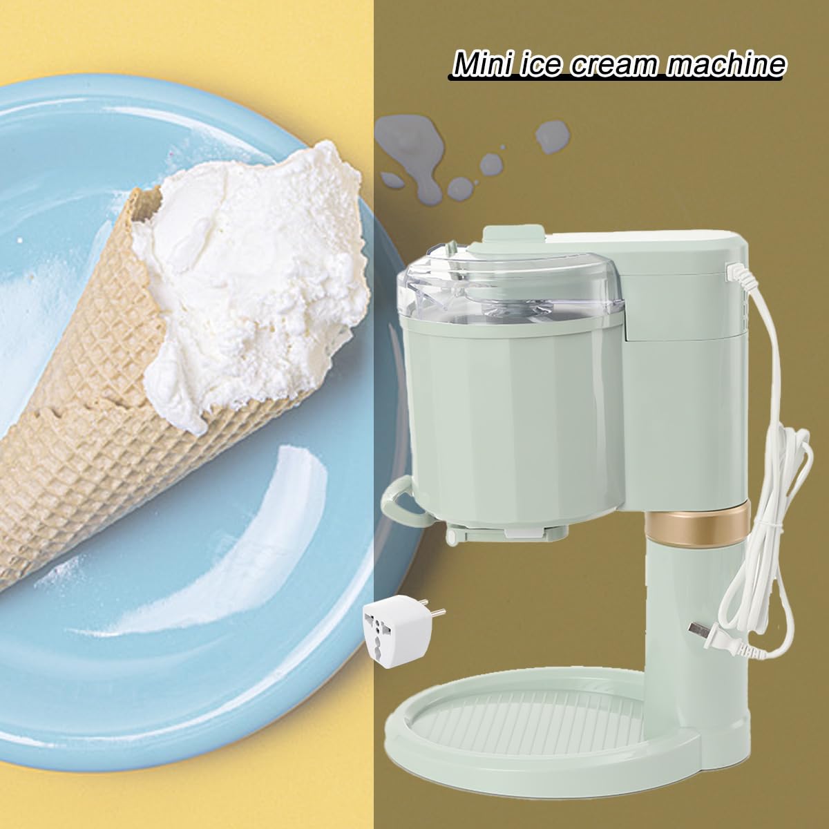20W Softeismaschine 1L Kitchen Automatic Mini Fruit für Zuhause | Home DIY Kitchen Automatic Mini Fruit Softeismaschine, Joghurtbereiter Und Eisbereiter für Eiscreme, für Zuhause, Bar, Café