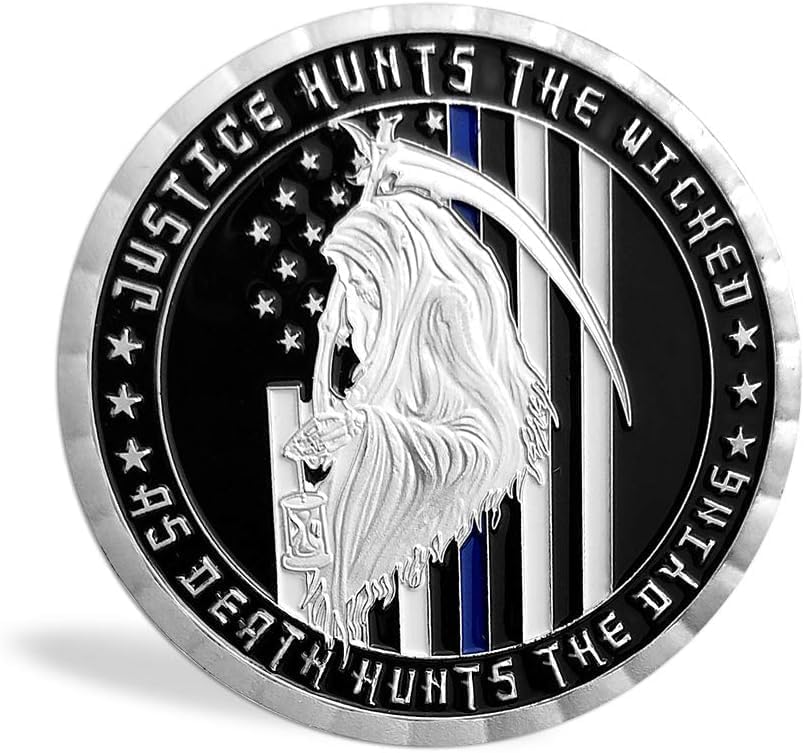 BHealthLife Police Challenge Coin with Thin Blue Line - Honor and Support Law Enforcement Commemorative Coin - Appreciation Gifts for Police Officer Law Enforcement