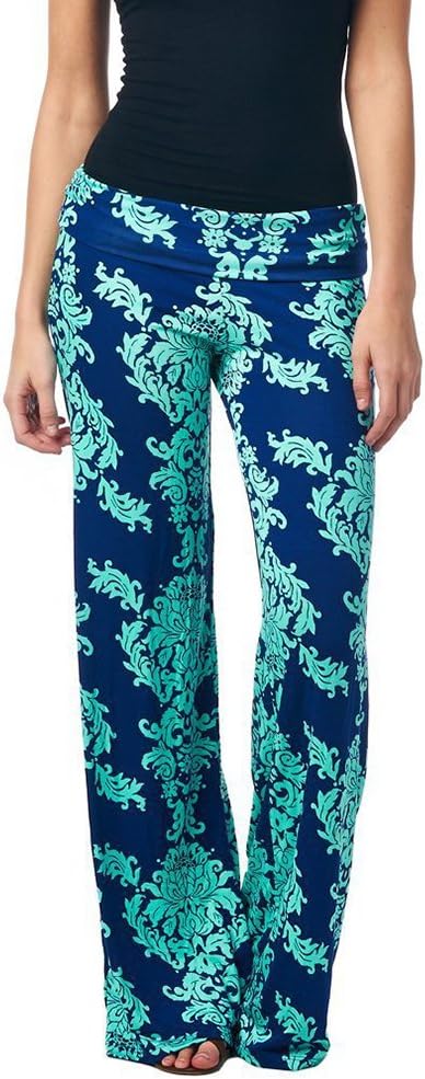 Nutovi Women's Light Thin Cool Damask Palazzo Pants