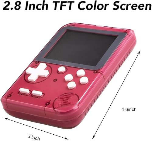 Miniatura 2 de Mini máquina de juegos retro con 400 juegos clásicos FC consola de juegos de mano, pantalla a color de 2.8 pulgadas, soporte para salida de TV,