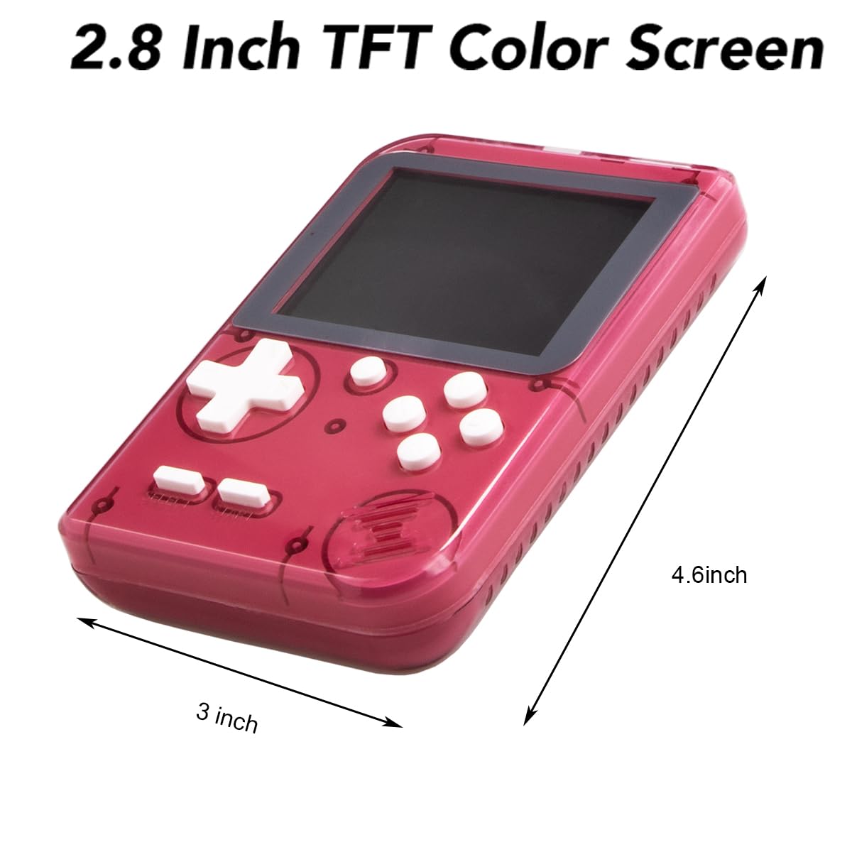 Mini macchina da gioco retrò con 400 giochi classici FC console di gioco palmare da 2,8 pollici schermo a colori supporto per uscita TV, regali di compleanno per bambini e adulti (rosso)