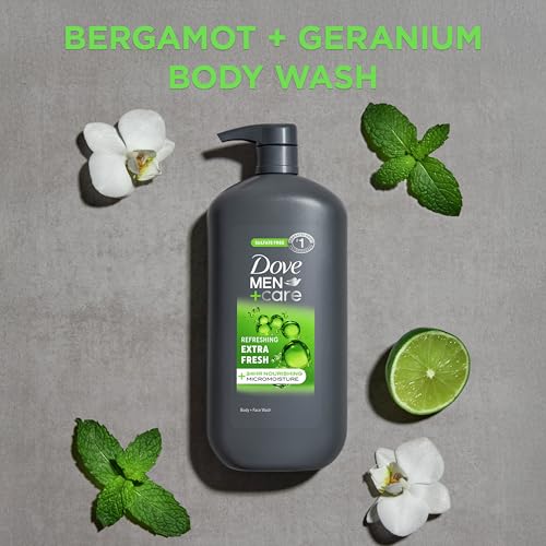 Unilever DOVE MEN + CARE Body and Face Wash Refreshing Extra Fresh Men's Body Wash with 24-Hour Nourishing Micromoisture Technology 30 oz