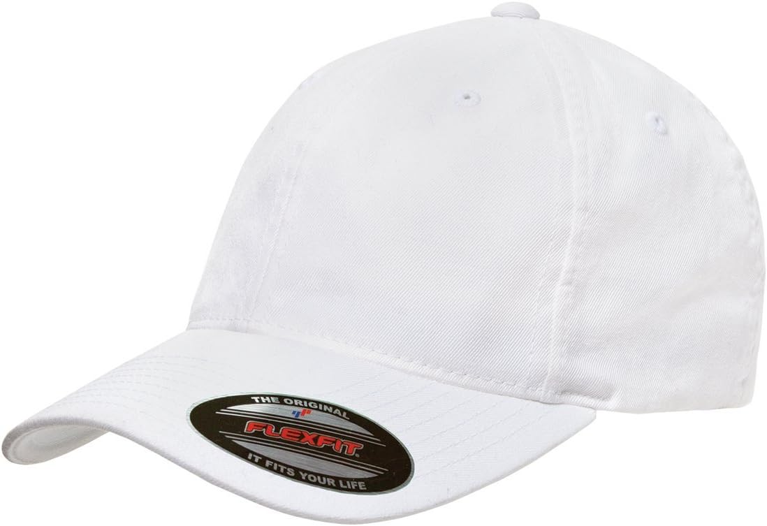 Flexfit Low-profile Soft-structured Garment Washed Cap (White, Large/X-Large)