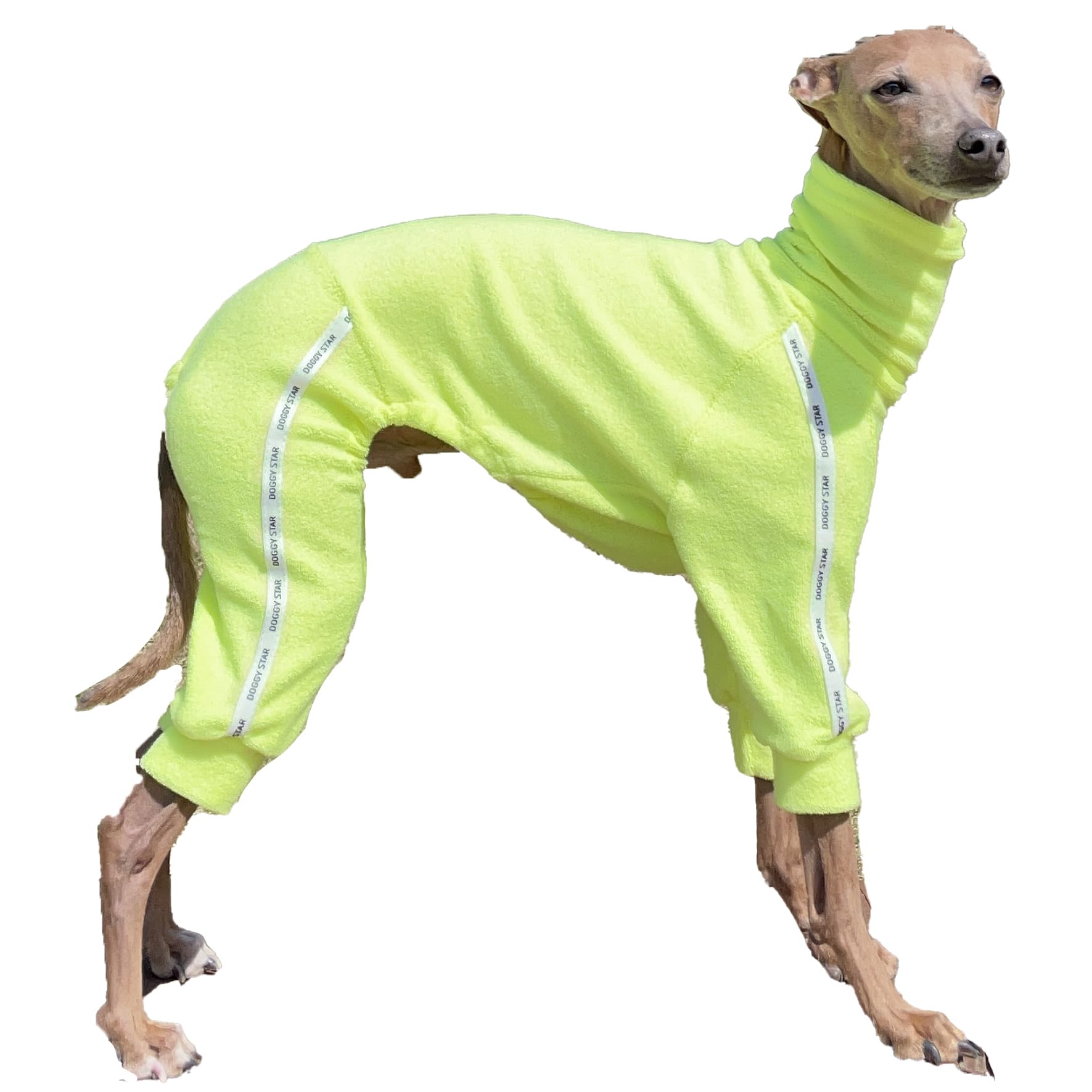 D Doggy Star Italian Greyhound Clothes Stretchy Towel Sports Onesie Outfit Whippet for Dog Coat (3XL,TWL Neonyellow) โ image 1