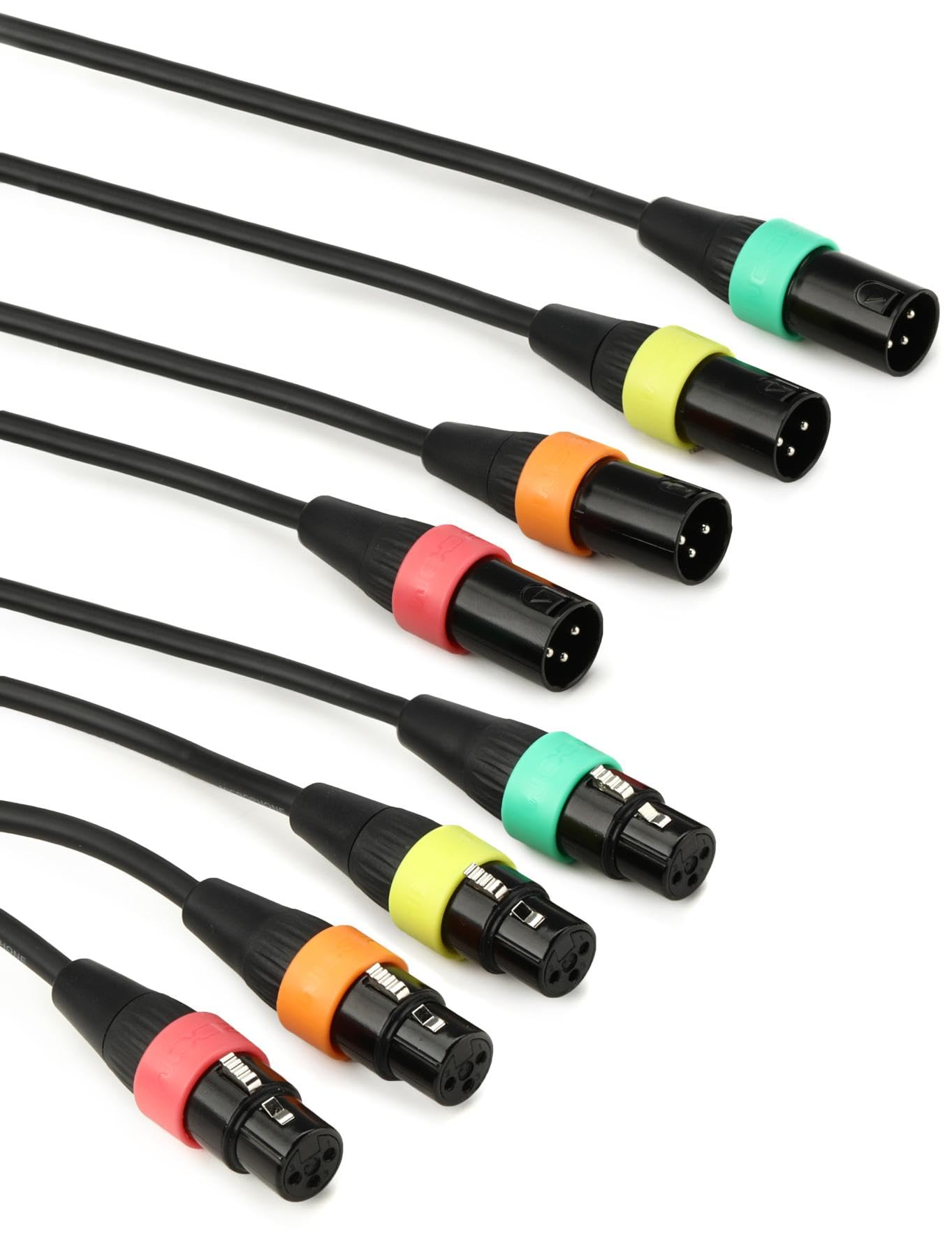 Amazon.com: XLR-4c Microphone XLR Cables With Color ID Rings for