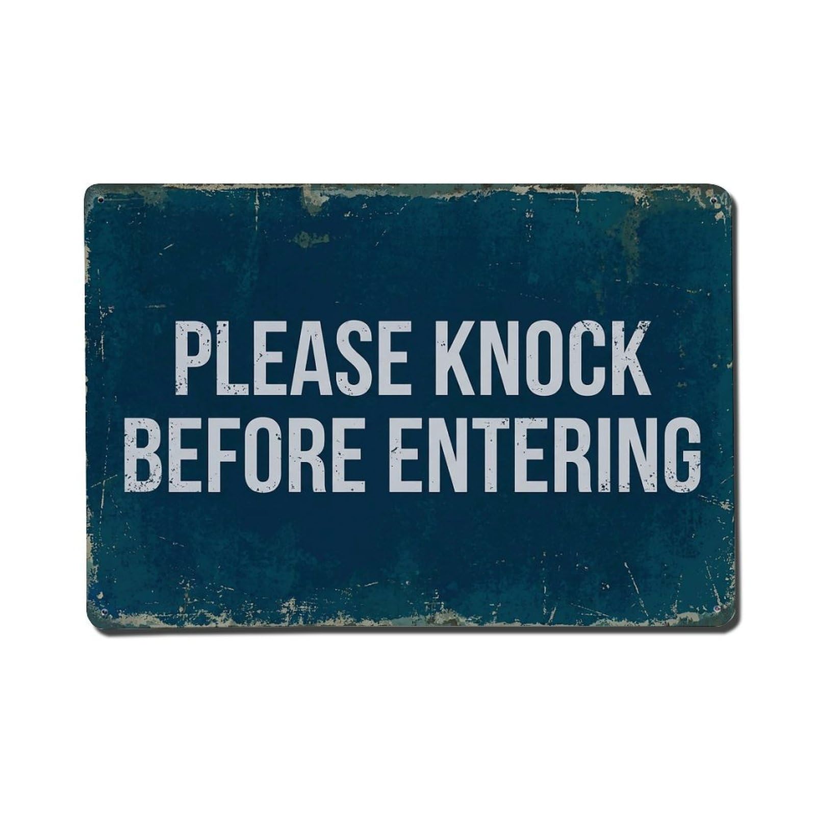 Vintage Please Knock before Entering Metal Tin Sign Plaque Wall Decor for Cafe, Club Bar, Office, Garden Metal Poster 8x12Inch