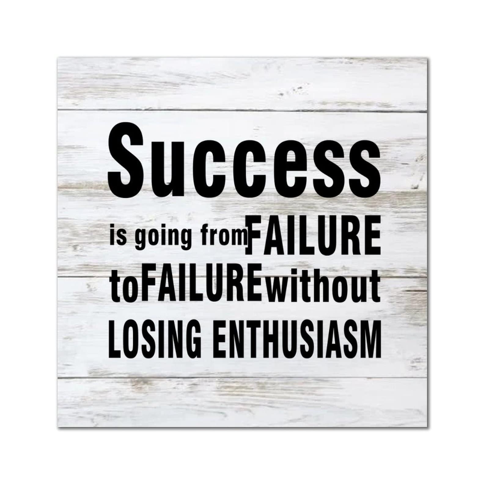 Placa de madera rústica Success is Going From Failure adorno de pared para granja