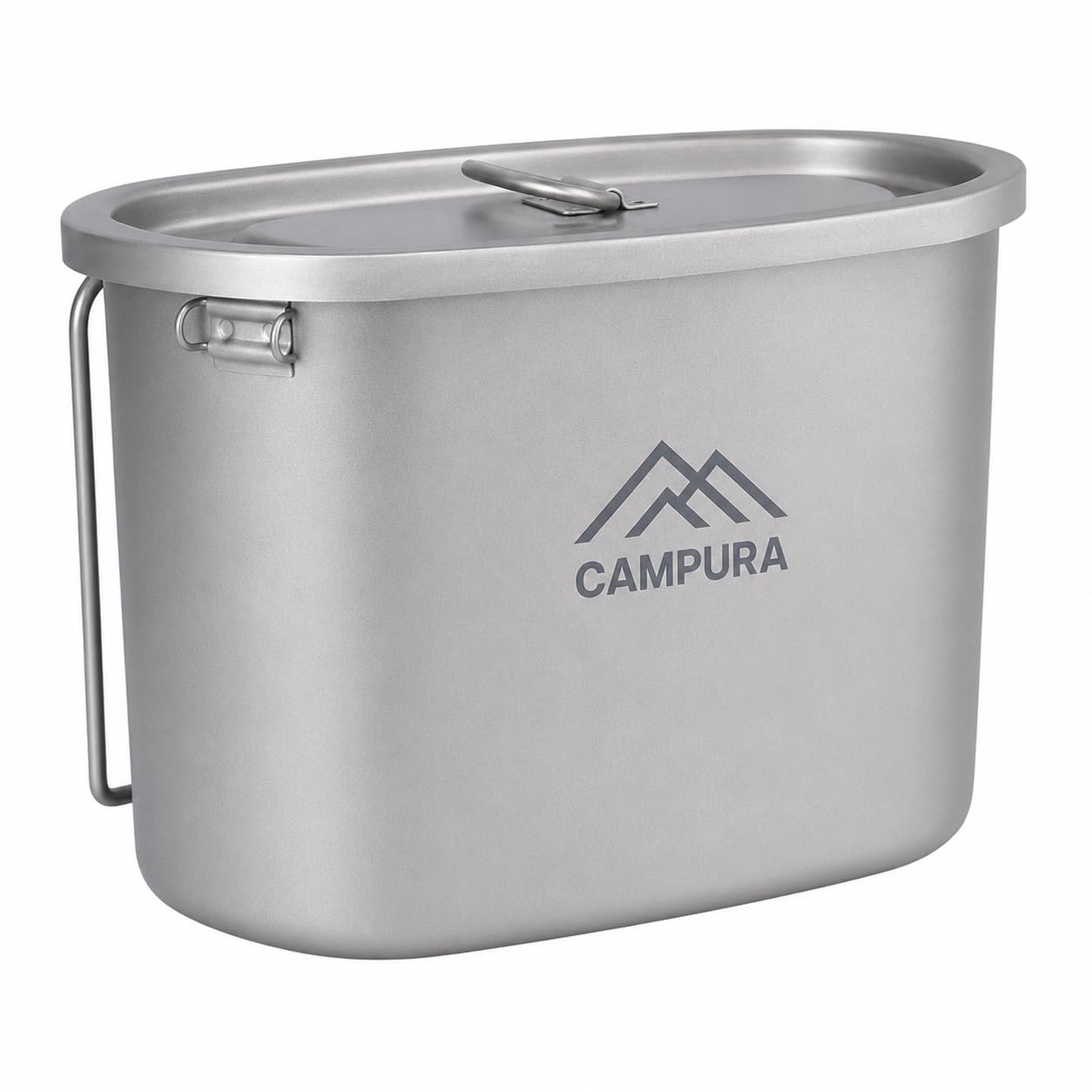 Titan Gobelet de champ 750 ml avec couvercle, anse de suspension et sac de transport, gobelet de camping ultra léger avec poignée rabattable pour l'extérieur, le trekking et le bushcraft