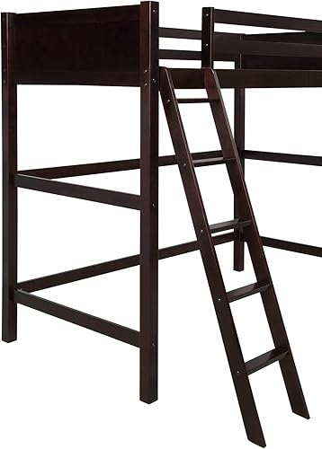 Miniatura 9 de Harper & Bright Designs Cama tipo loft de tamaño individual con escalera, marco de cama loft de madera para niños, adolescentes y adultos (expreso)