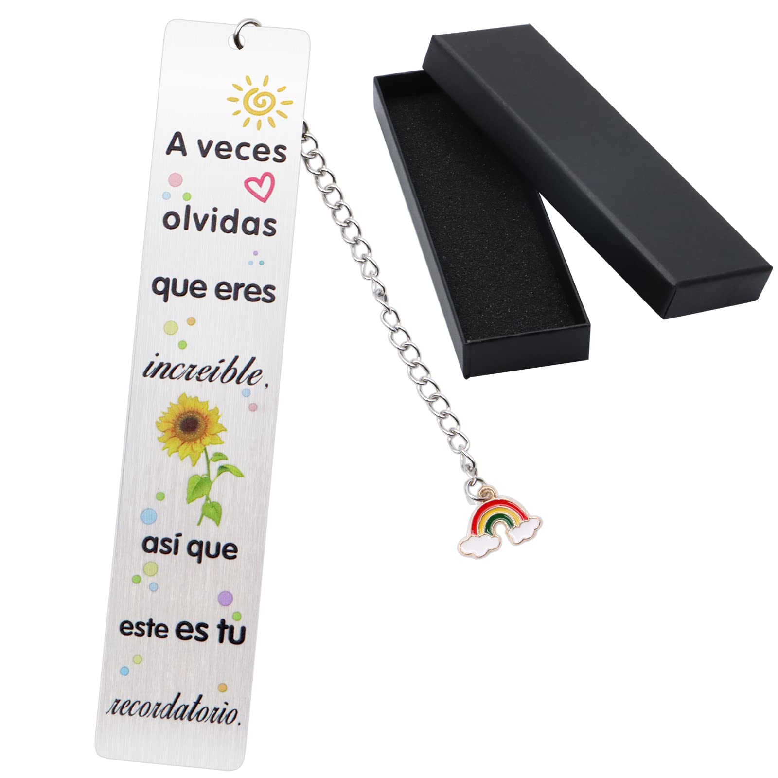 VEGCOO Marcapaginas Originales, Marcadores de Libros de Metal con Caja, Marcapaginas Personalizado de Inspiradores Amistad, Regalos de Graduación, Regalo de Cumpleaños para Amigo Niños (B)