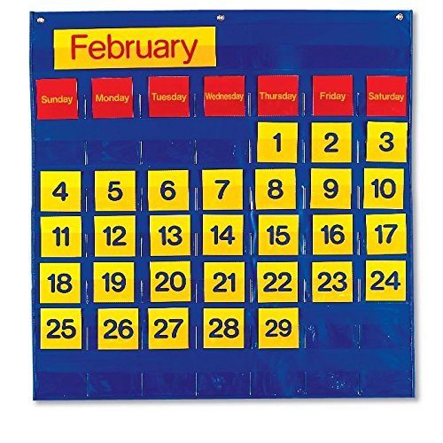 hand2mind Classroom Calendar Pocket Chart, Calendar For Kids Learning From Home