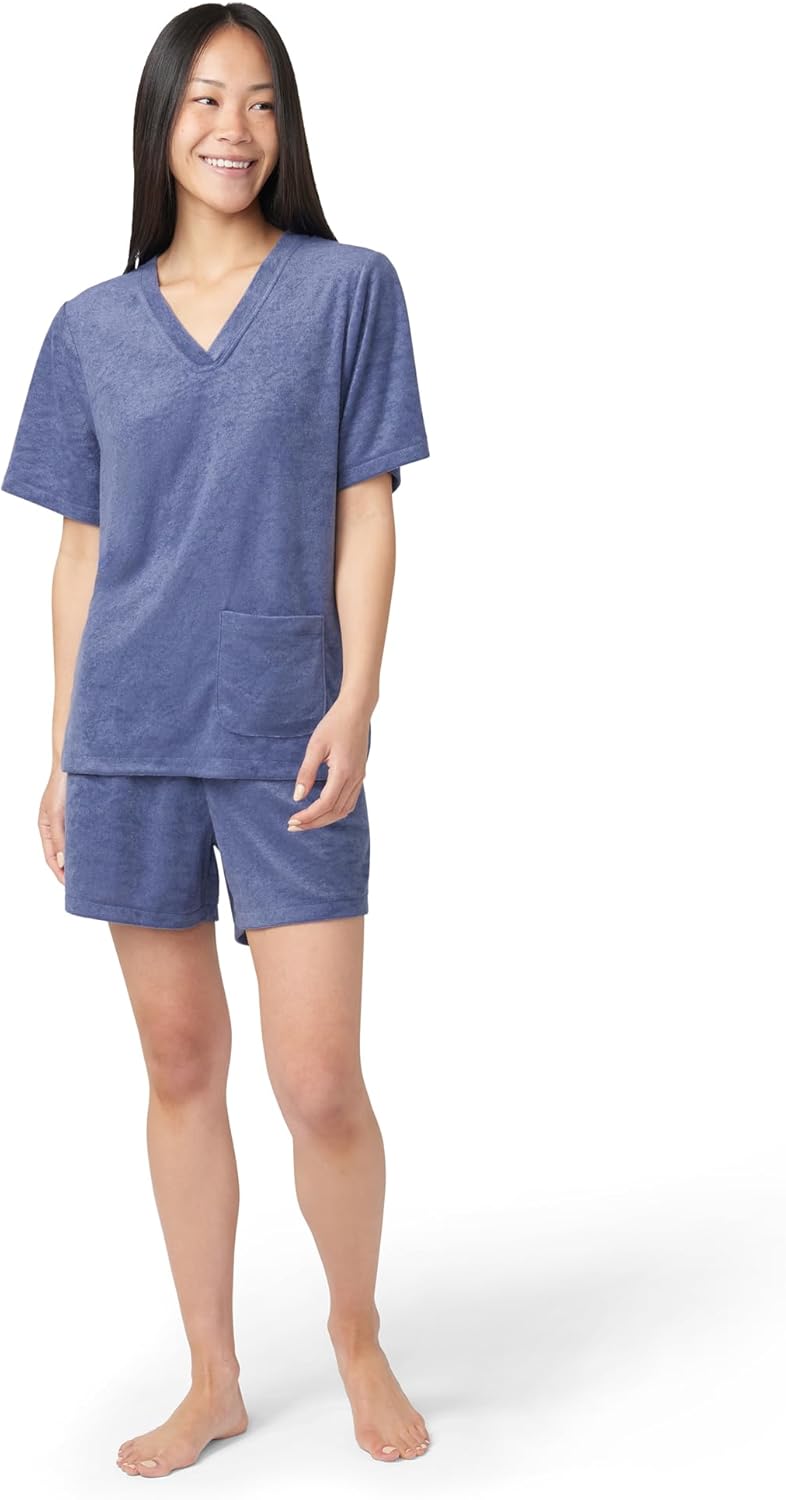 HUE Women's Pajama 2 Piece Set Includes Sleep Top and Boxer Shorts