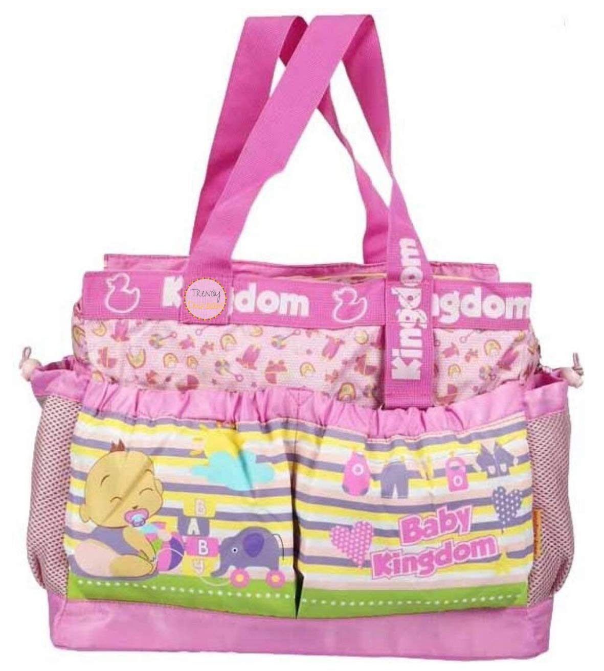 New Born Baby Multipurpose Polyester Diaper/Mother Bag with Holder Diaper Changing Multi Compartment-image-11