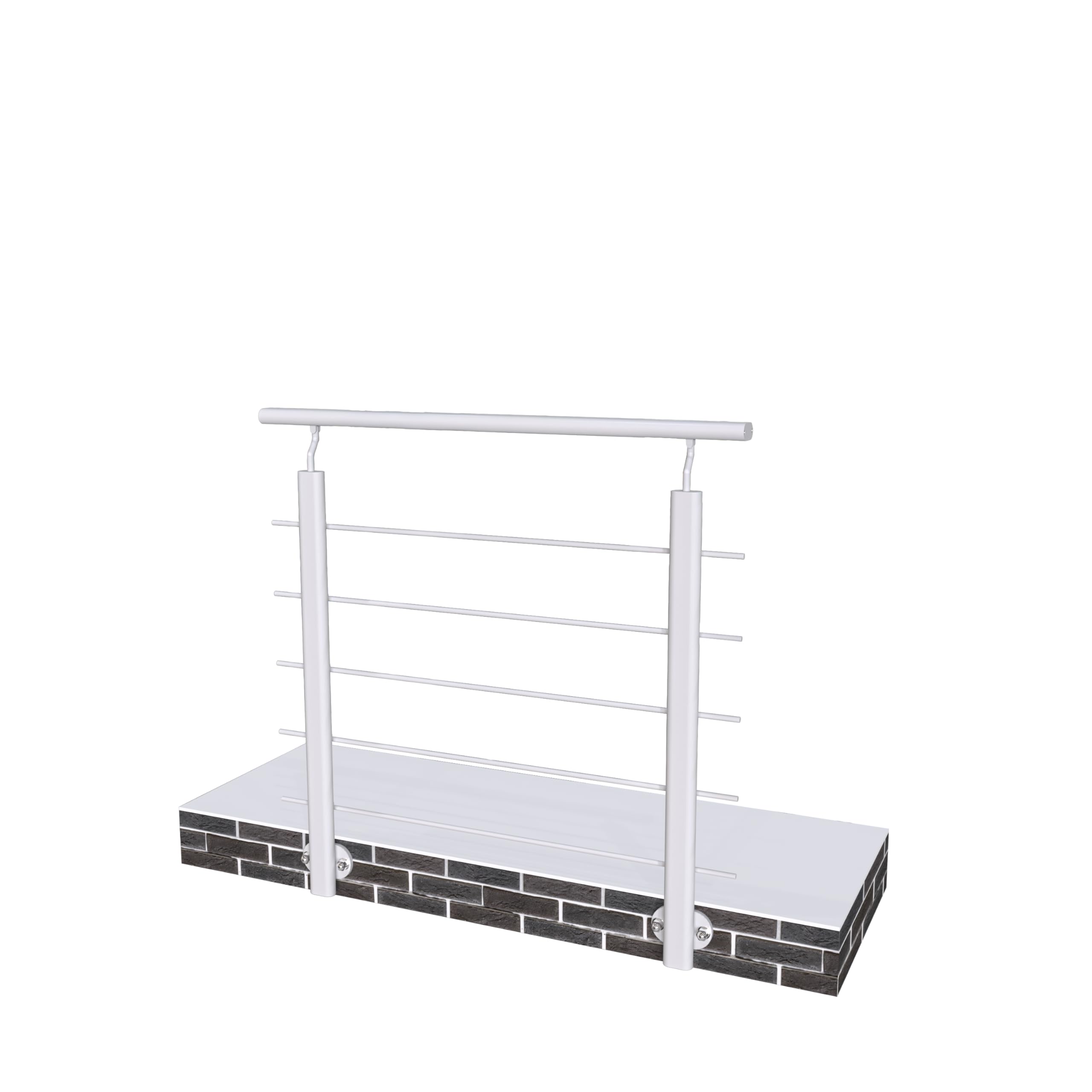 AICA Barandilla de Aluminio, 100 cm Pasamanos de Escaleras, Parapeto de Aluminio con 5 travesaños para balcón, escaleras, interior y exterior - fijaciones lateral