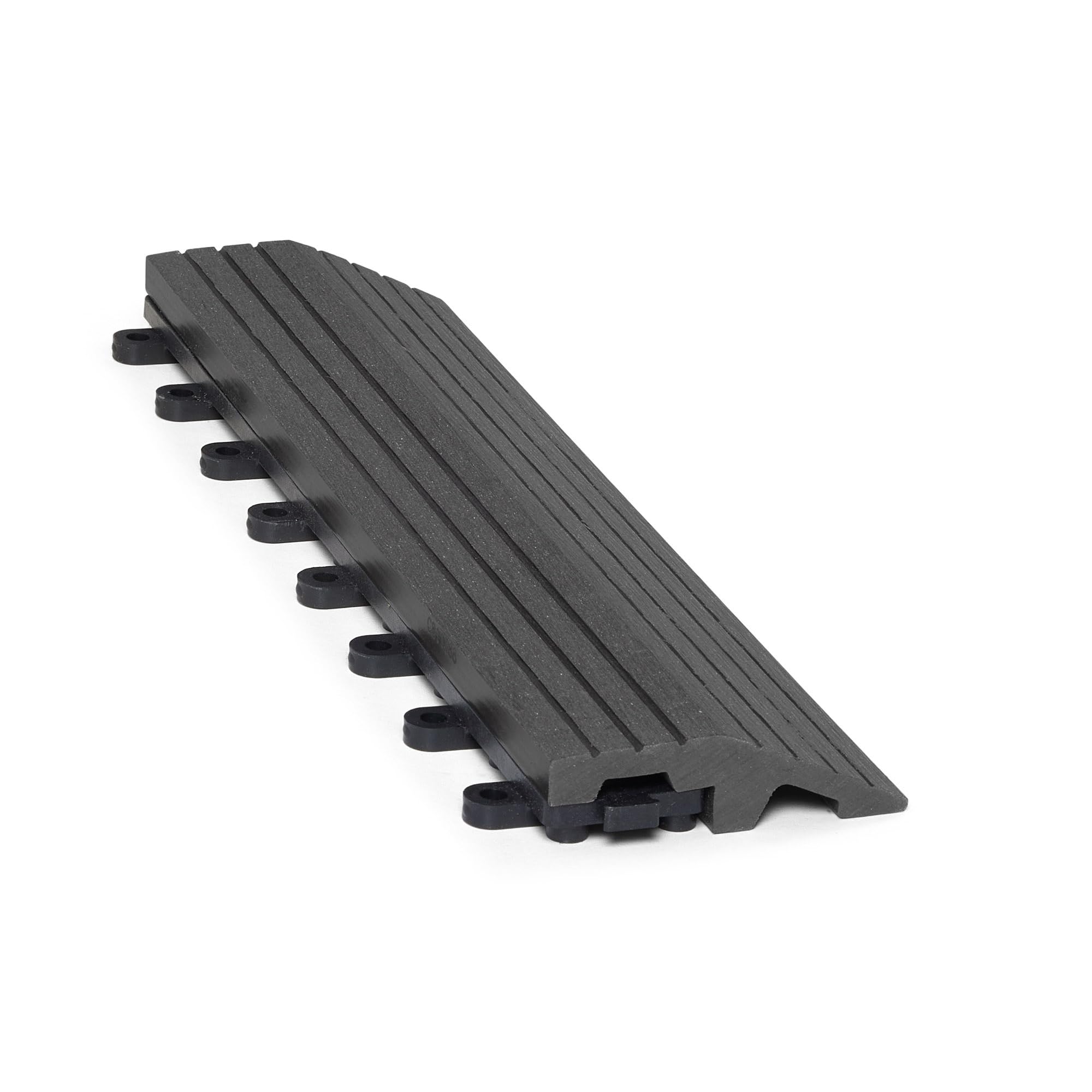 CLICK-DECK Composite PLUS Decking Tiles | Patio, Balcony, Concrete, Hot Tub Deck Tiles | 30x30cm Square Connect Flooring | Easy Installation | Low Maintenance | Drainage (8x Straight Edges, Ebony)