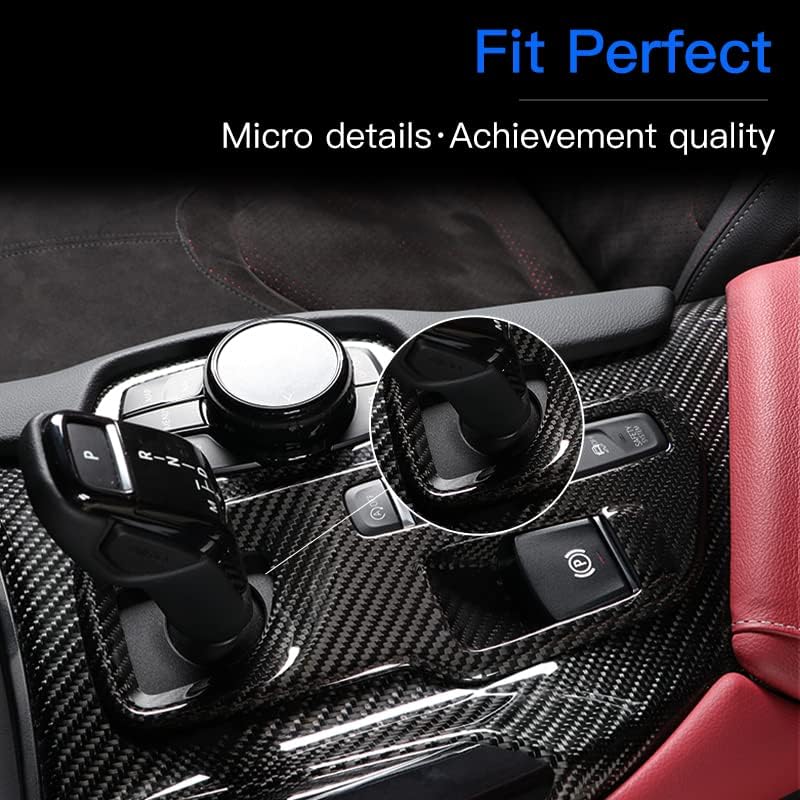 Miniatura 7 de JSWAN Cubierta de fibra de carbono para Toyota Supra GR A90 A91 MK5 2019-2023, cubierta protectora de panel de palanca de cambios para consola de