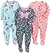 Simple Joys by Carter's Baby Girls' 3-Pack Loose Fit Flame Resistant Polyester Jersey Footed Pajamas, Fairy/Butterfly/Kitty, 12 Months
