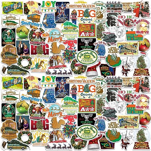 Christmas Vacation Vinyl Large Deluxe Stickers Variety Pack - Laptop, Water Bottle, Scrapbooking, Tablet, Skateboard, Indoor/Outdoor - Set of 100