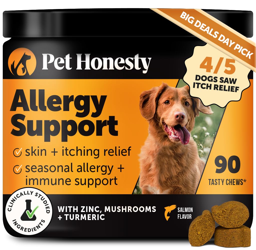 PetHonesty Omega 3 Salmon Fish Oil, Colostrum, Digestive Prebiotics And Probiotics Allergy Relief Immunity Supplement for Dogs