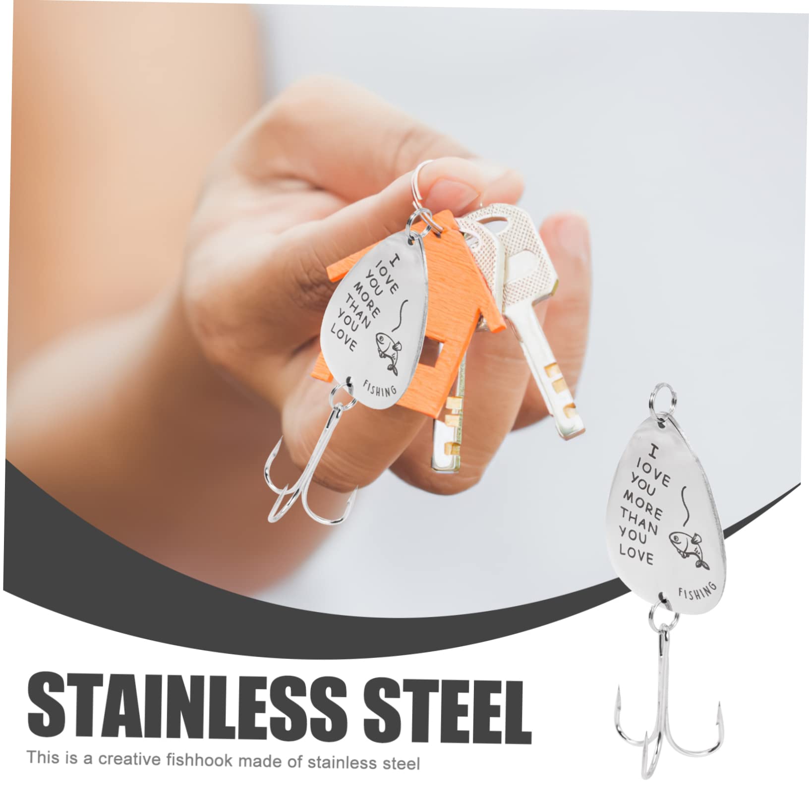 SUPVOX 8piezas Anzuelos De Pesca Decorativos De Inoxidable Multiuso y Portátiles para Viajes para Padres y Abuelos El Día del Padre y San Valentín