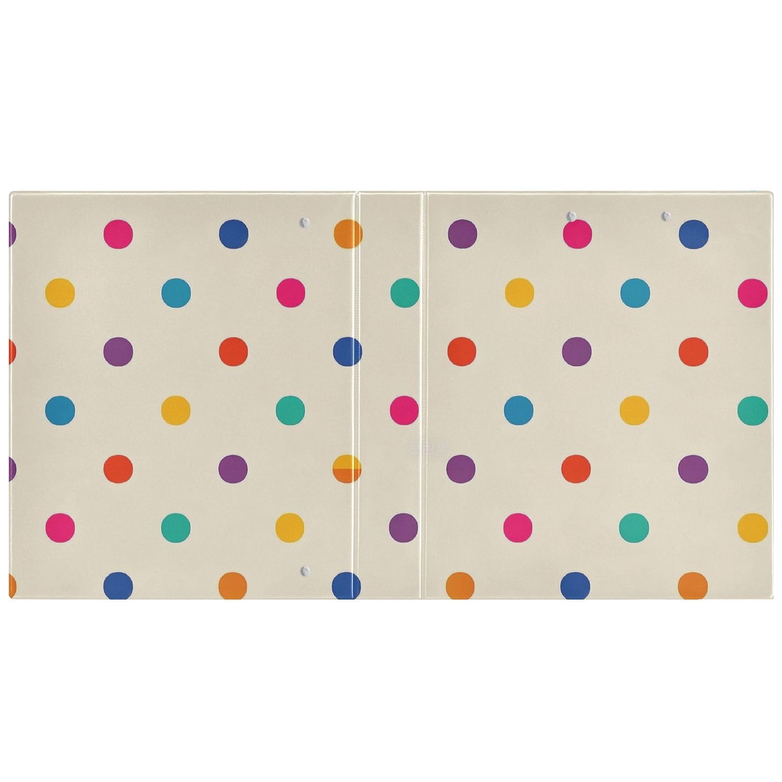 Raccoglitori da 1 e mezzo pollice per la scuola Cartoon Colorful Dot Beige