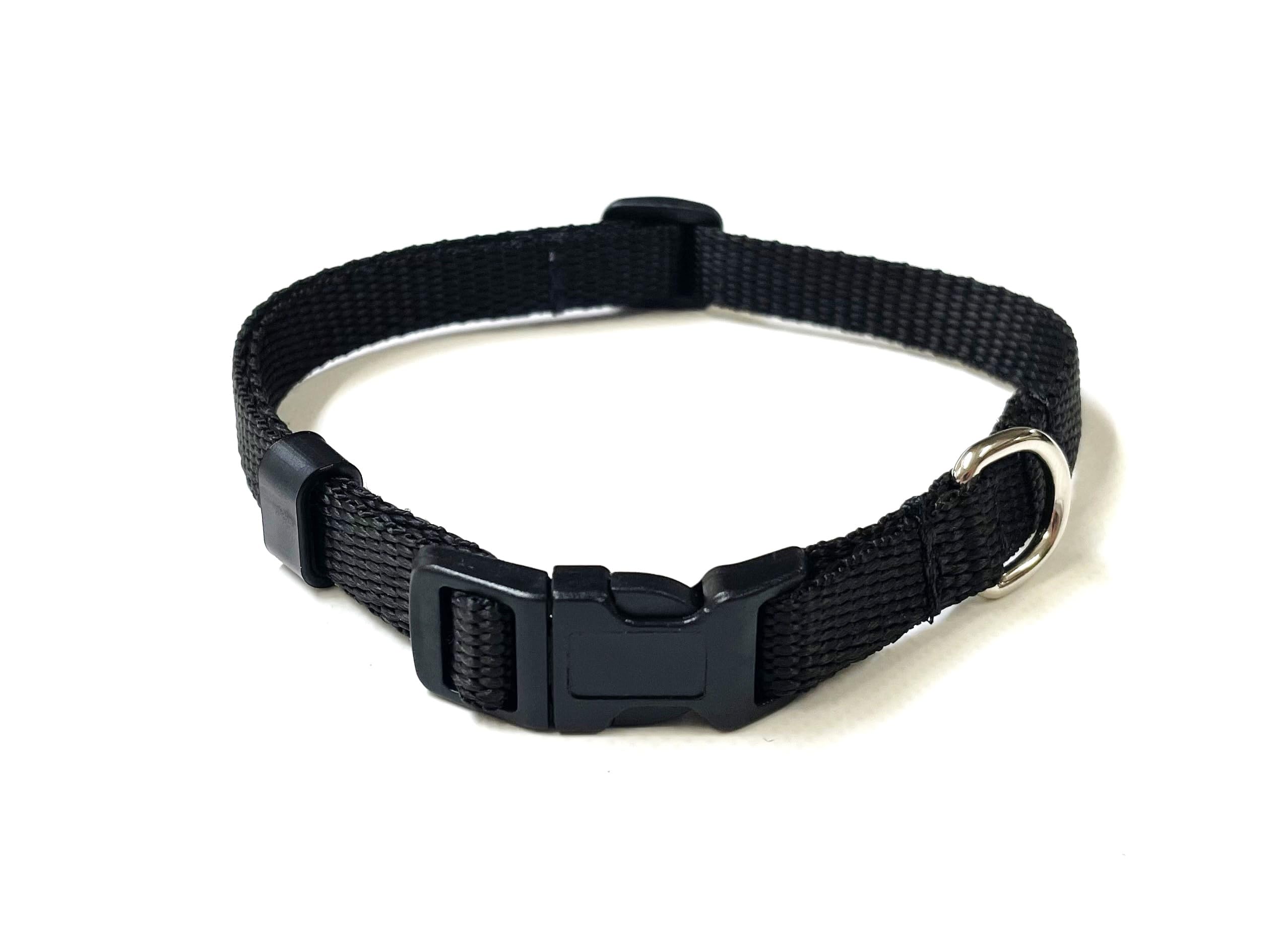 Puppy Collar Small Dog Collar Adjustable Strong Durable Training Walking 13mm Webbing (X-Small (8" - 11"), Black) — image 1