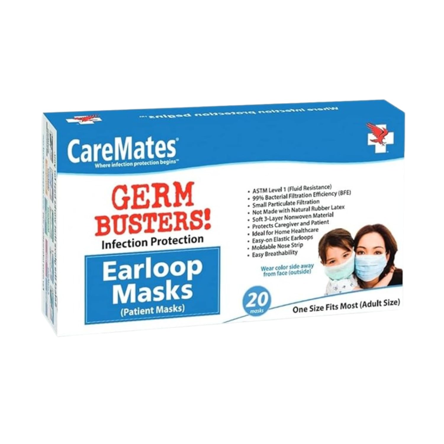 Caremates Surgeon's Mask, 20-count