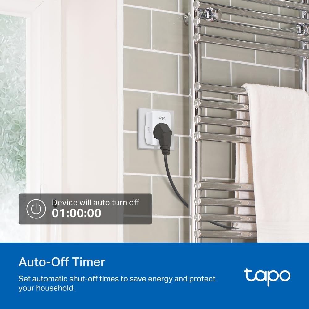 Tapo Matter Prise Connect√©e WiFi, Suivi de consommation, 16A Type F, Compatible avec Alexa, Google Home et SmartThings, Contr√іler Le radiateur, Le Chauffage, √Йconomie d'√©nergie, Tapo P110M