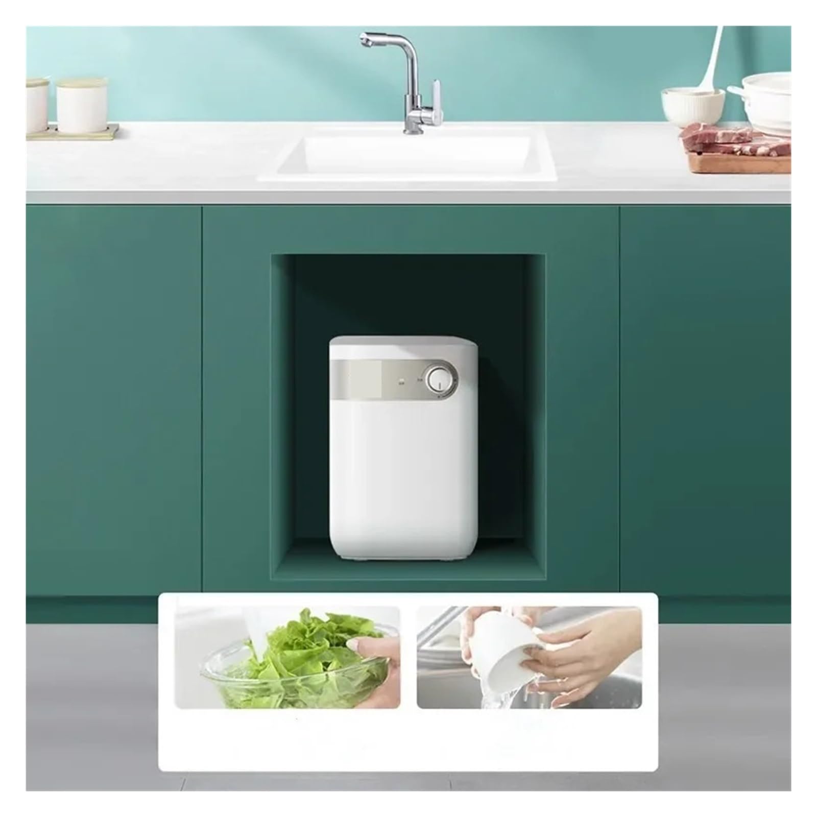 2000W Riscaldamento Rapido 5 Litri Piccolo Scaldabagno Elettrico Sicuro Riscaldatore Di Acqua Istantaneo Manopola Controllo Aiuto In Cucina Veloce E Comodo
