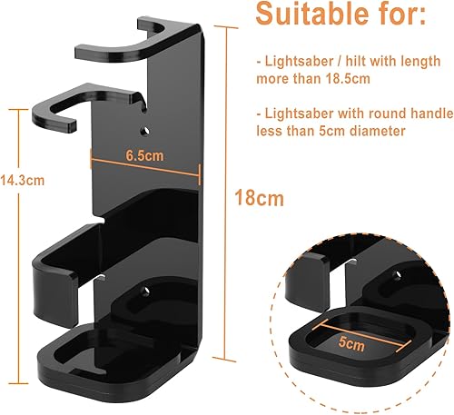 Miniatura 2 de Cosmos 1 juego de soporte de sable de luz de montaje en pared, soporte de exhibición cruzado de duelo acrílico, doble sable de luz para