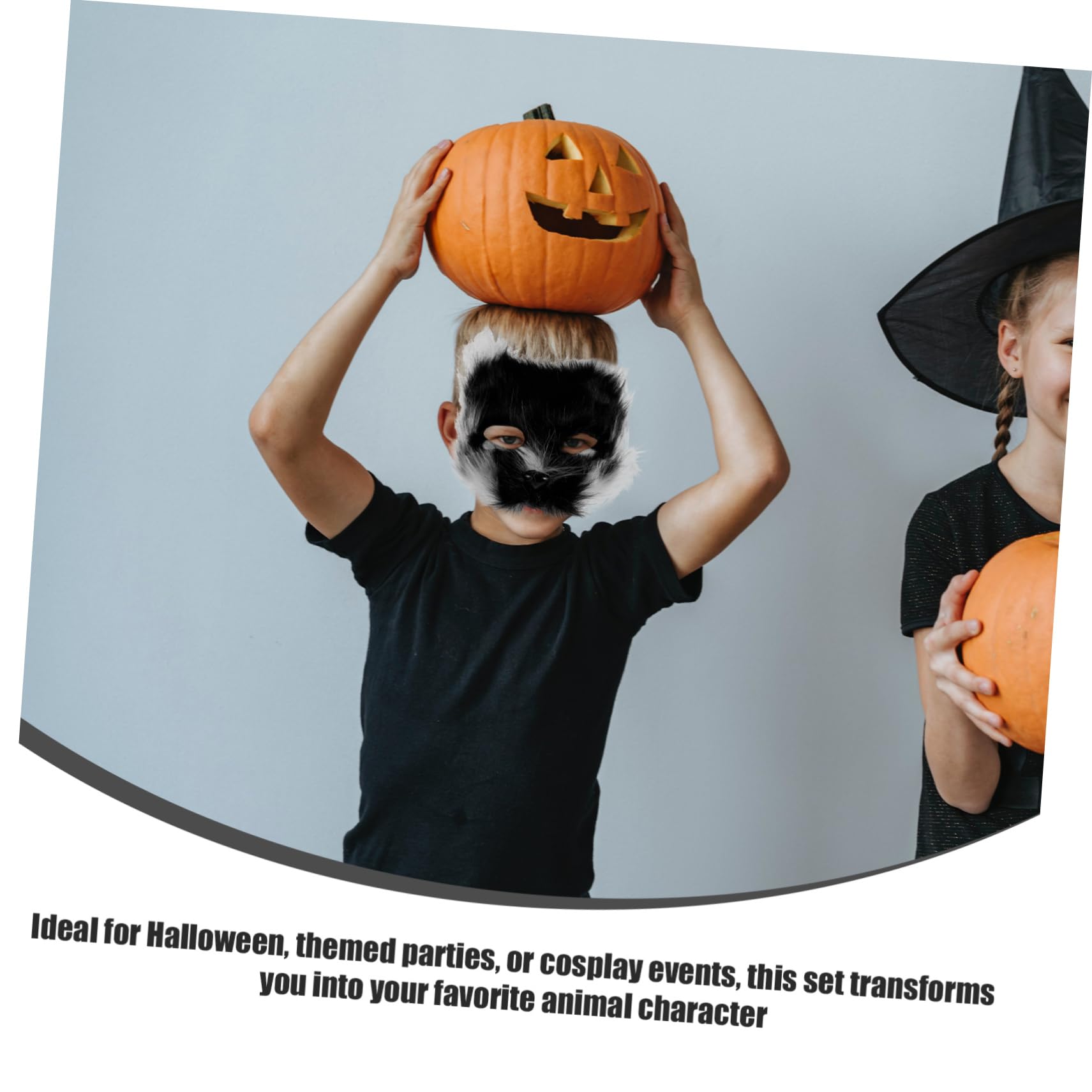 FRCOLOR Maschera Animale Pelliccia per Halloween e Cosplay Set da Maschera per Ragazzi e Adulti Design Varietà Stili per Feste e Costume da Volpe