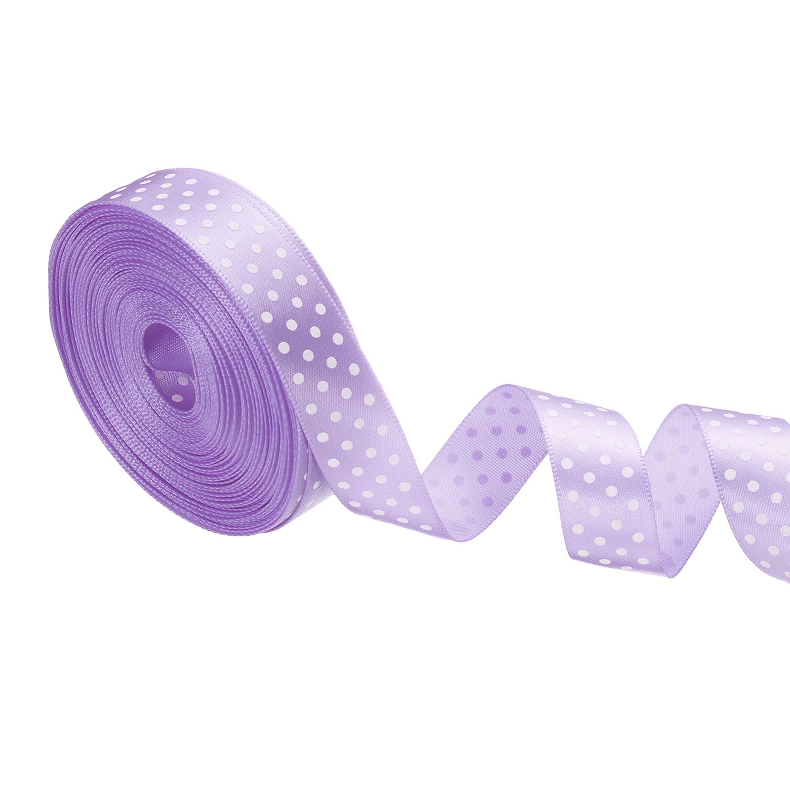 PATIKIL Polka Dots Grosgrain Ribbon 5/8 Inch, 10 Yard Spool Fabric Ribbons for Gift Wrapping Wedding Party Decorations DIY Crafts, Light Purple