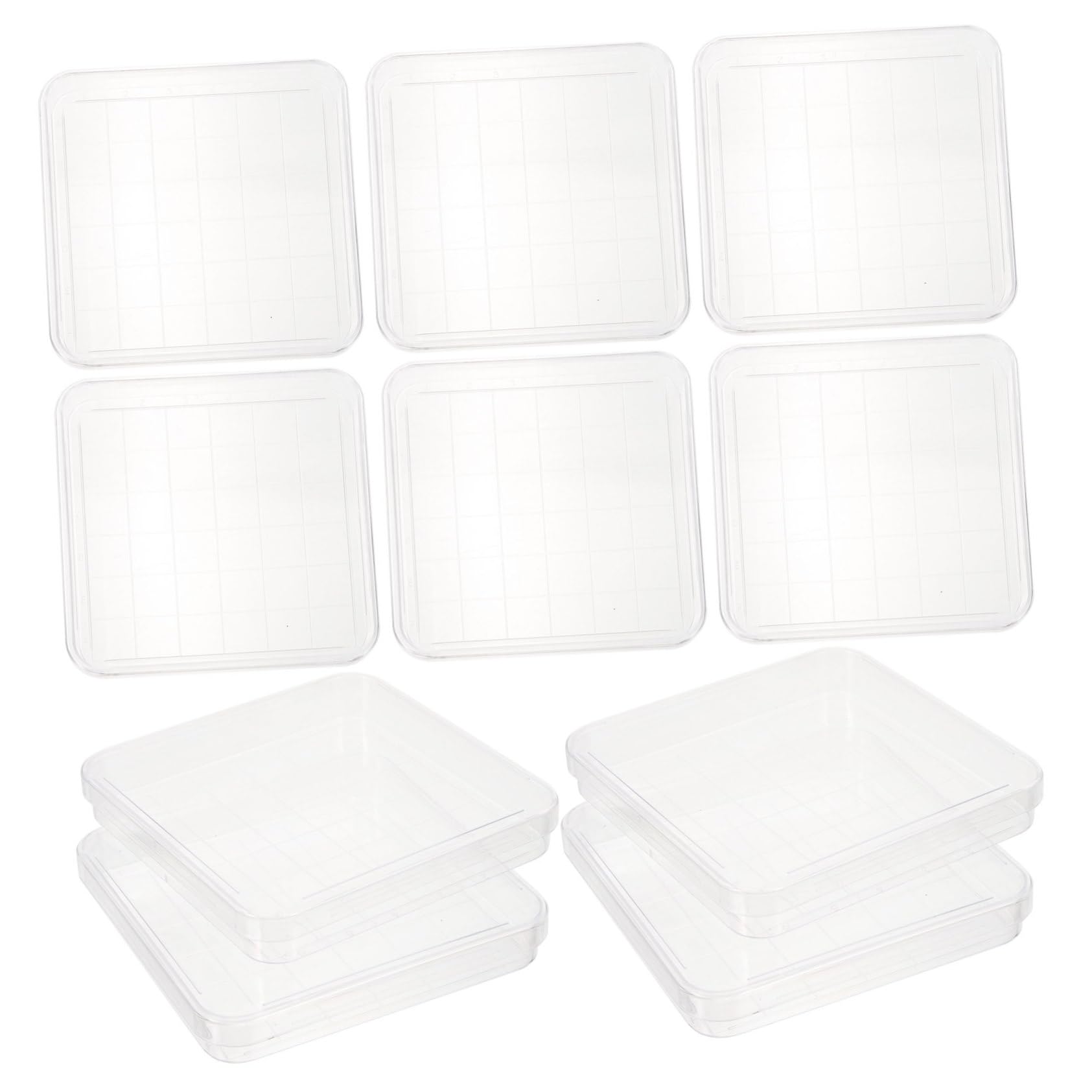 FUNOMOCYA 10 Pack Square Petri Dishes Plastic Culture Plates Lids for Research School Activities