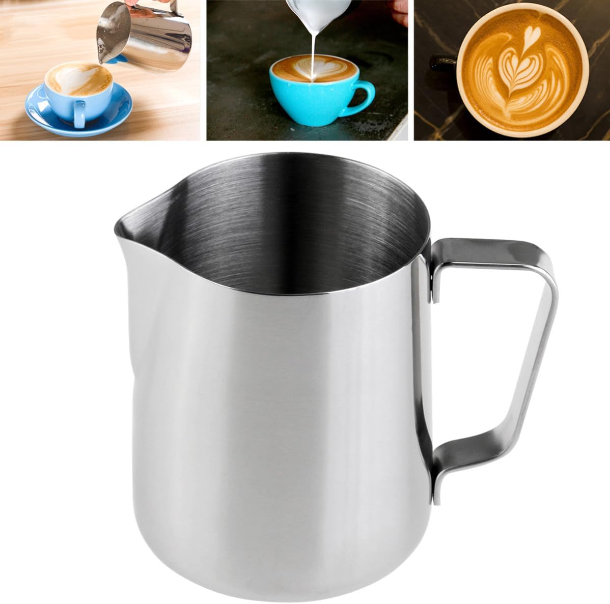 Stainless Steel Milk Cup Latte Art 200ml for Coffee Kitchen Use