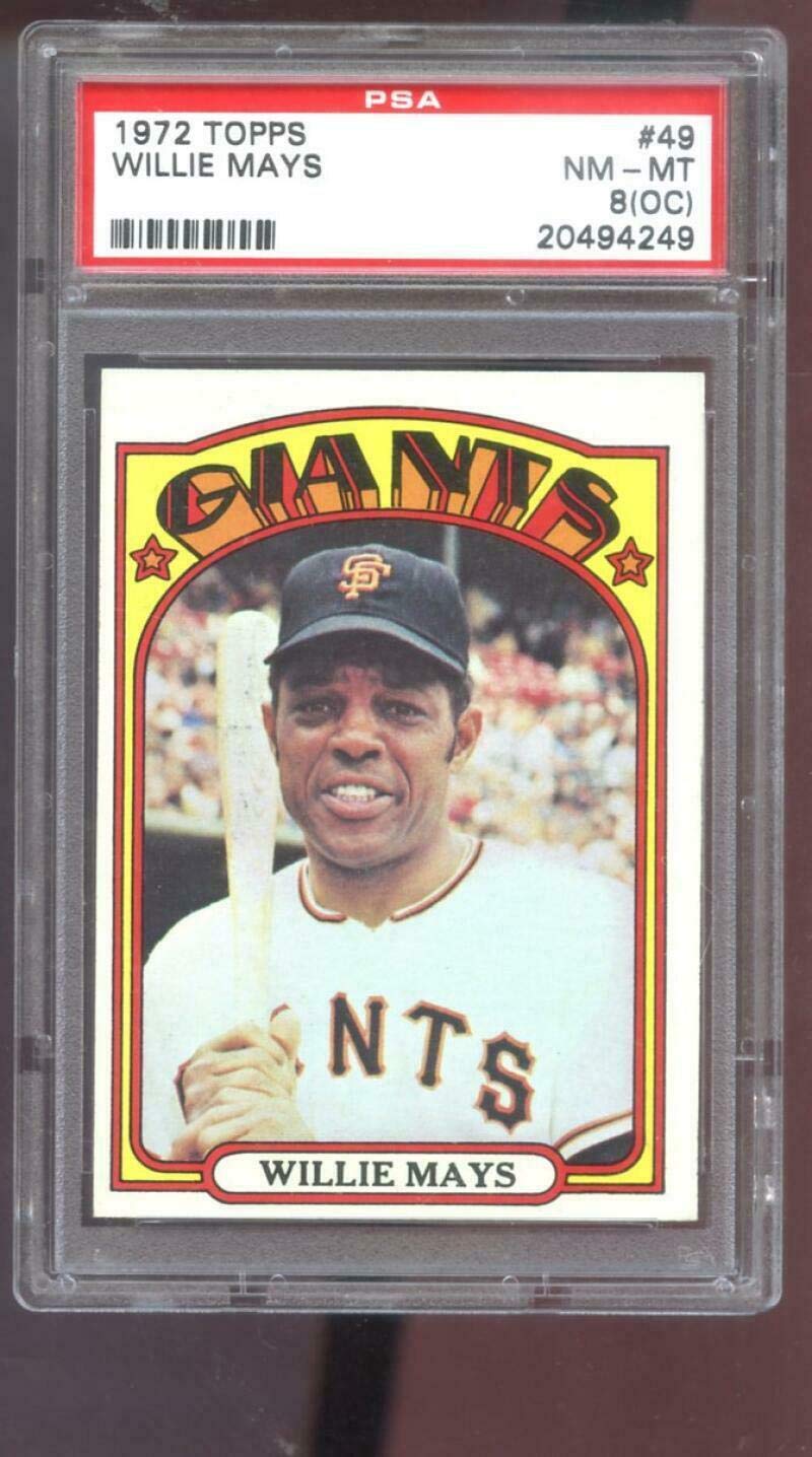 Amazon.com: 1972 Topps #49 Willie Mays San Francisco Giants PSA 8 (OC)  Graded Baseball Card - Slabbed Baseball Cards : Collectibles & Fine Art